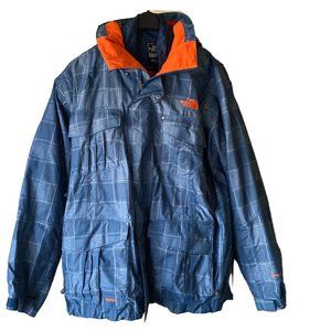2 in 1 North Face Cryptic Snow Sky Jacket mens size XL blue orange